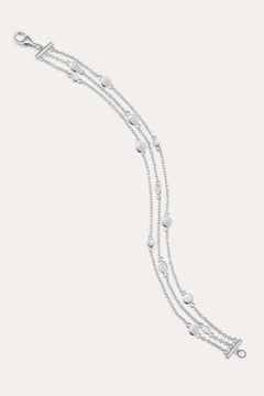Silver triple layered bracelet chain